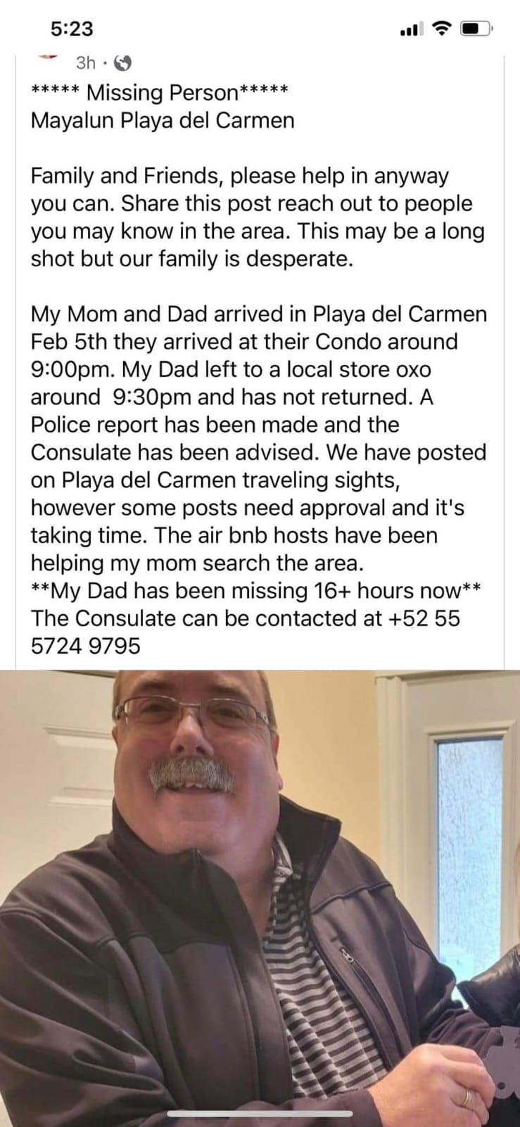 Es localizado turista extranjero que había desaparecido en Playa del Carmen